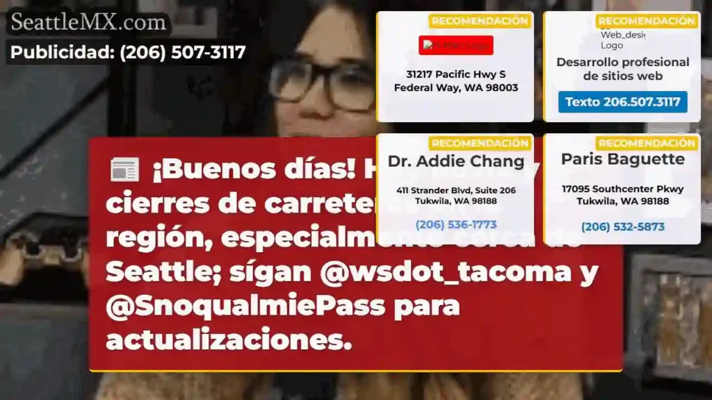 Noticias de transporte de Seattle 9 ¡Lluvia y cierres! Sigan @wsdot_tacoma