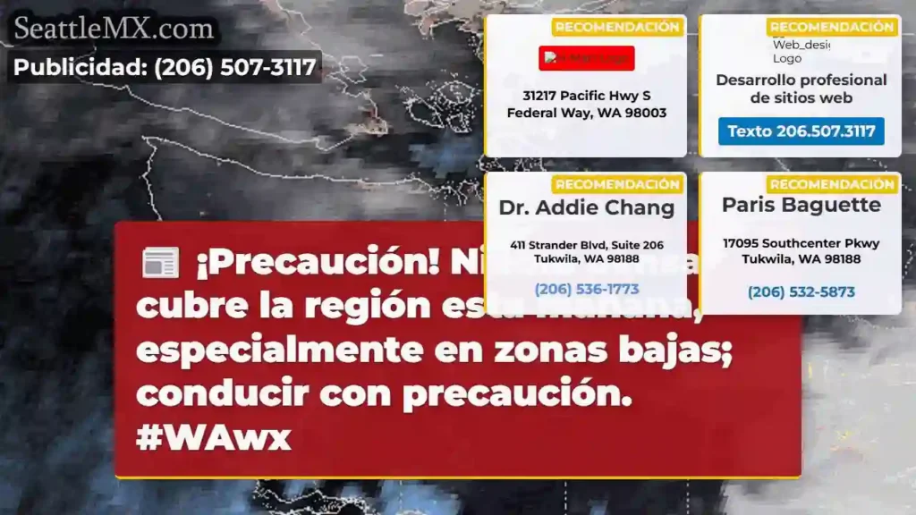 ¡Niebla densa! Conduce con cuidado.