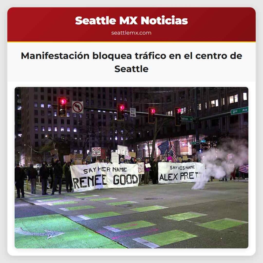 Manifestación bloquea tráfico en el centro de
