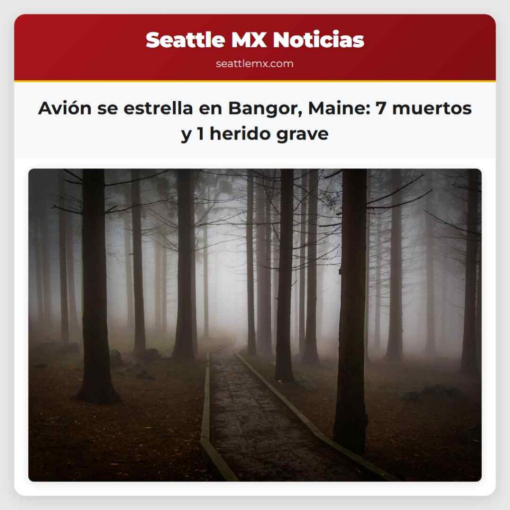 Avión se estrella en Bangor, Maine: 7 muertos y 1