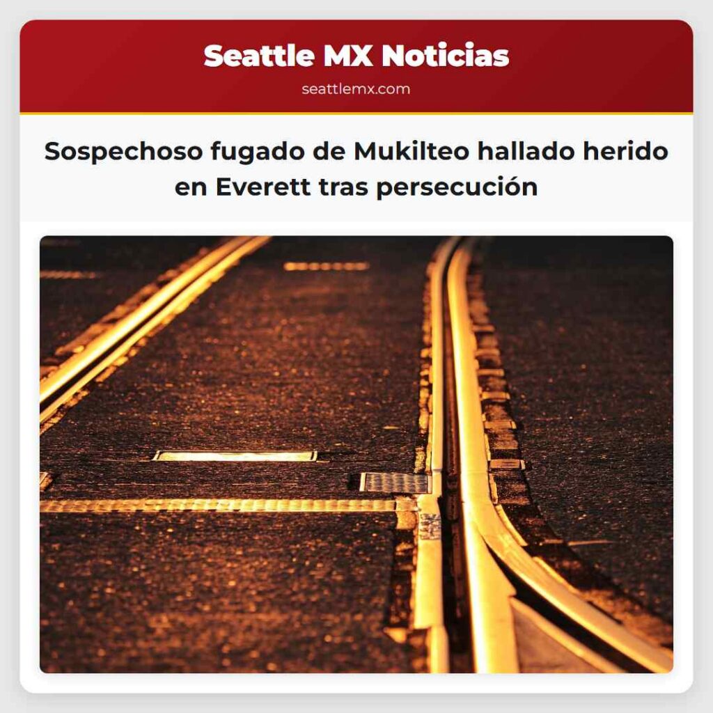 Sospechoso fugado de Mukilteo hallado herido en
