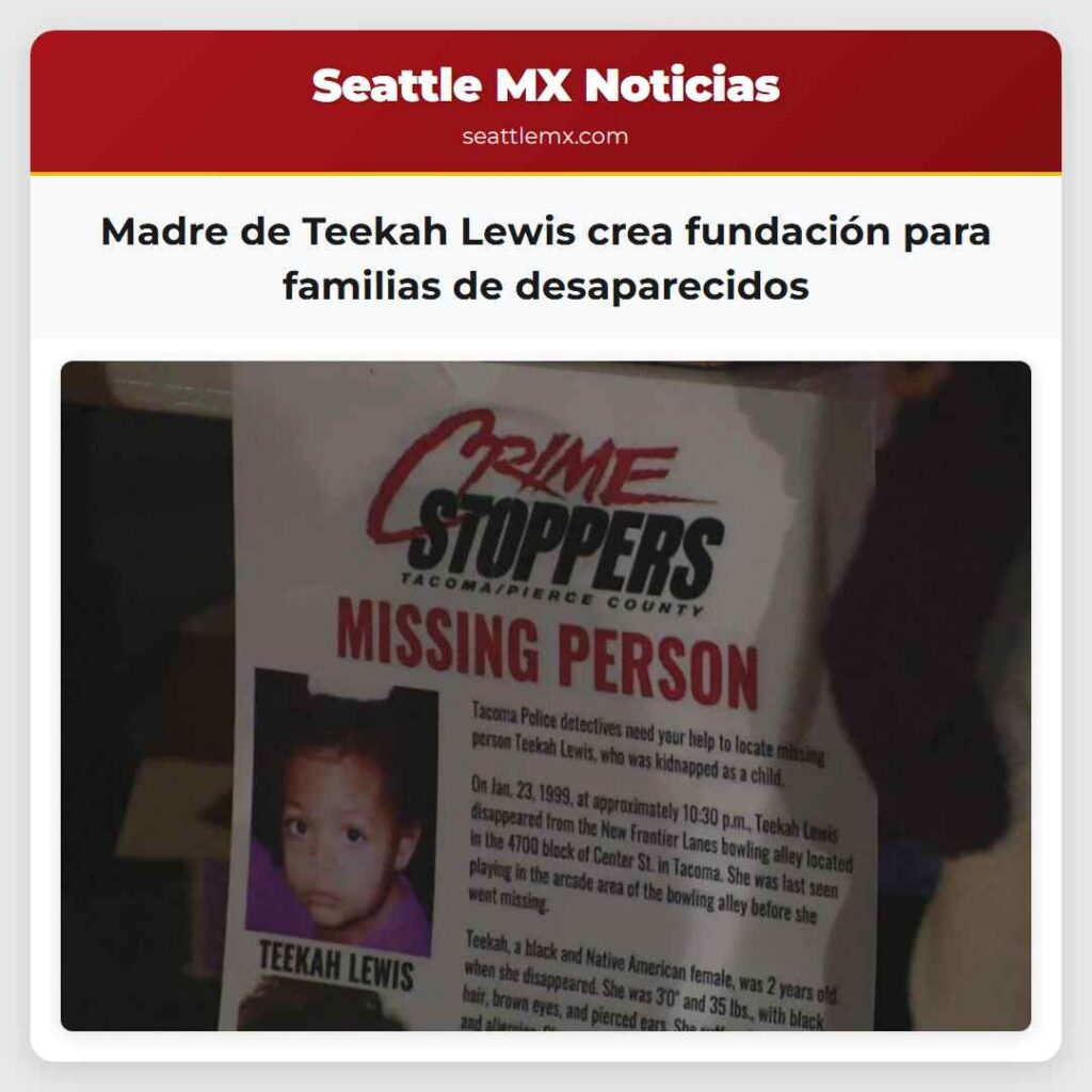 Noticias De Seattle 3 Madre de Teekah Lewis crea fundación para