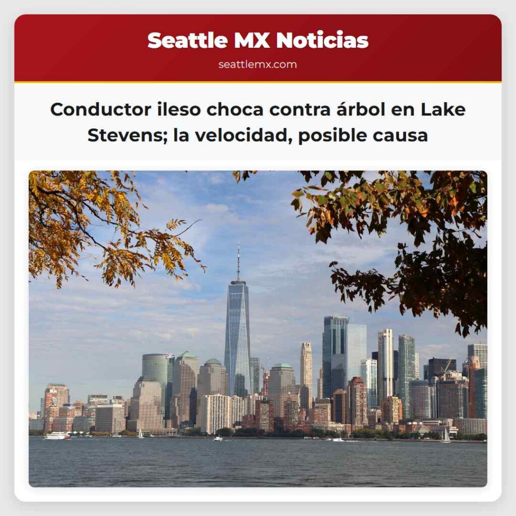 Conductor ileso choca contra árbol en Lake