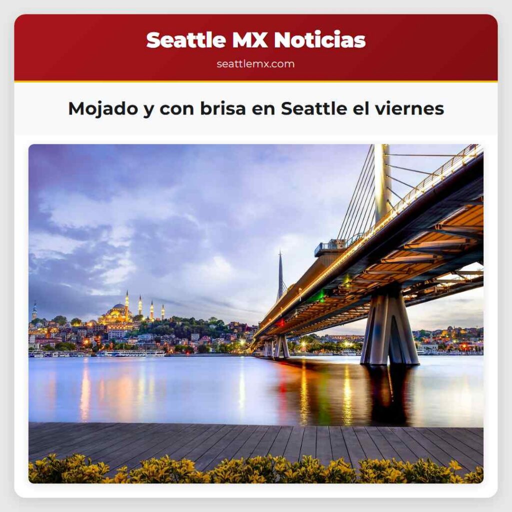 Mojado y con brisa en Seattle el viernes
