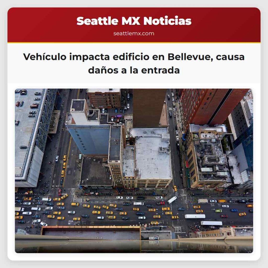 Vehículo impacta edificio en Bellevue, causa
