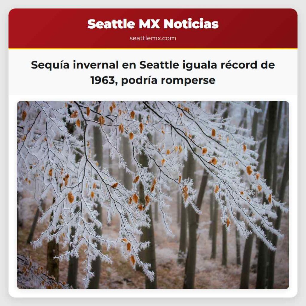 Sequía invernal en Seattle iguala récord de 1963,