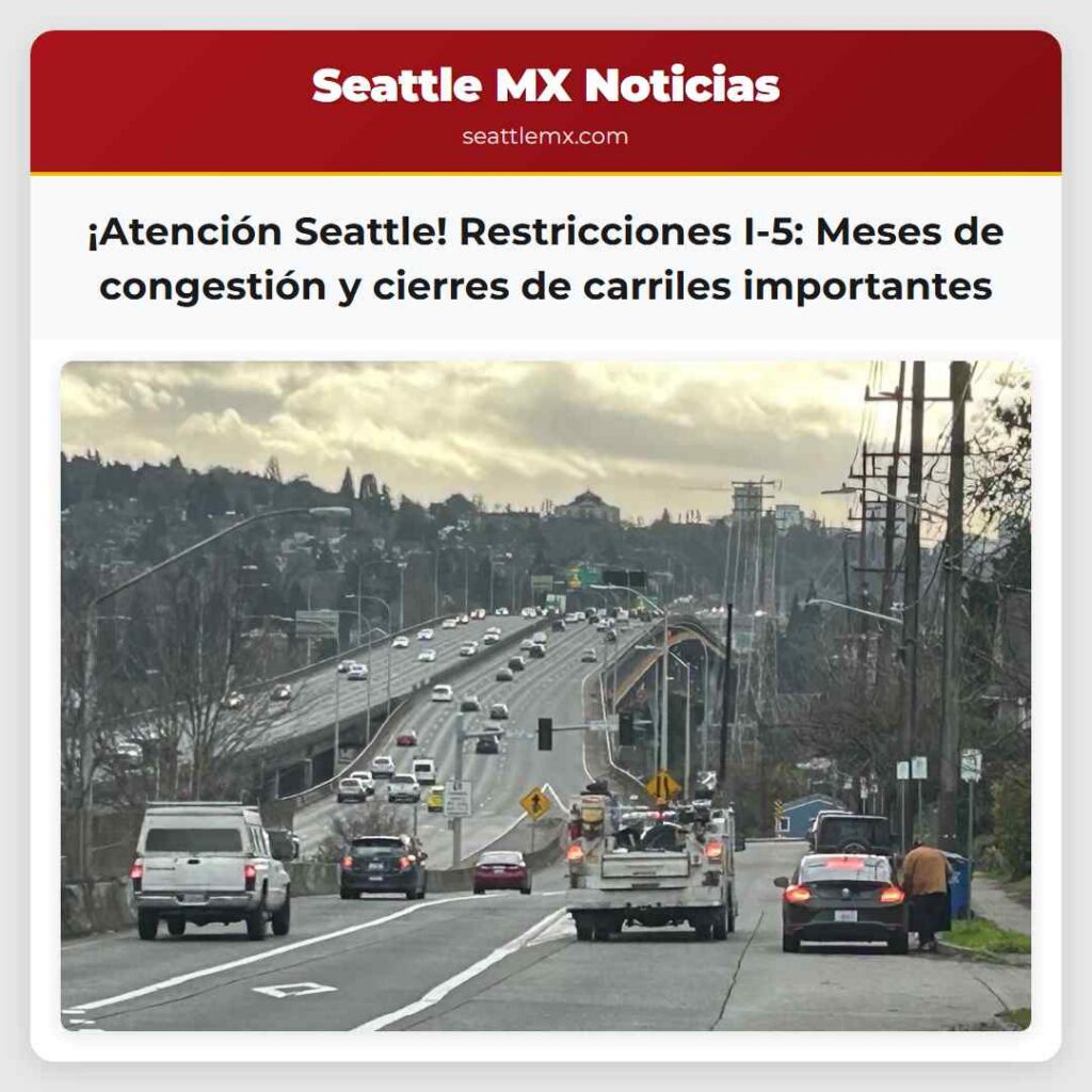 ¡Atención Seattle! Restricciones I-5: Meses de