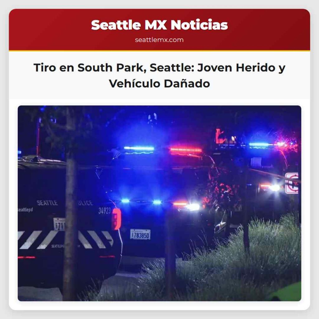 Tiro en South Park, Seattle: Joven Herido y