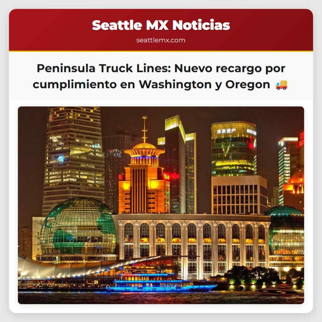 Peninsula Truck Lines: Nuevo recargo por