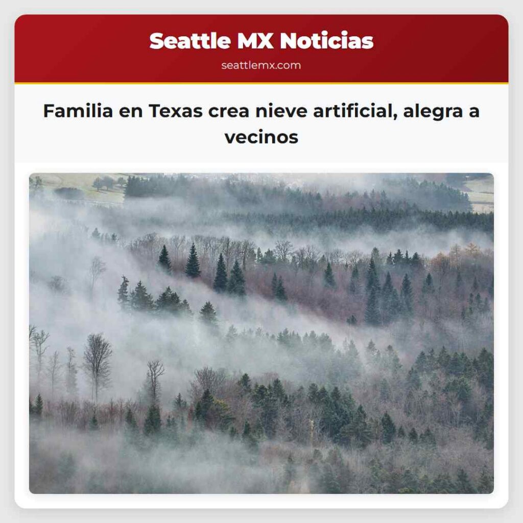 Familia en Texas crea nieve artificial, alegra a
