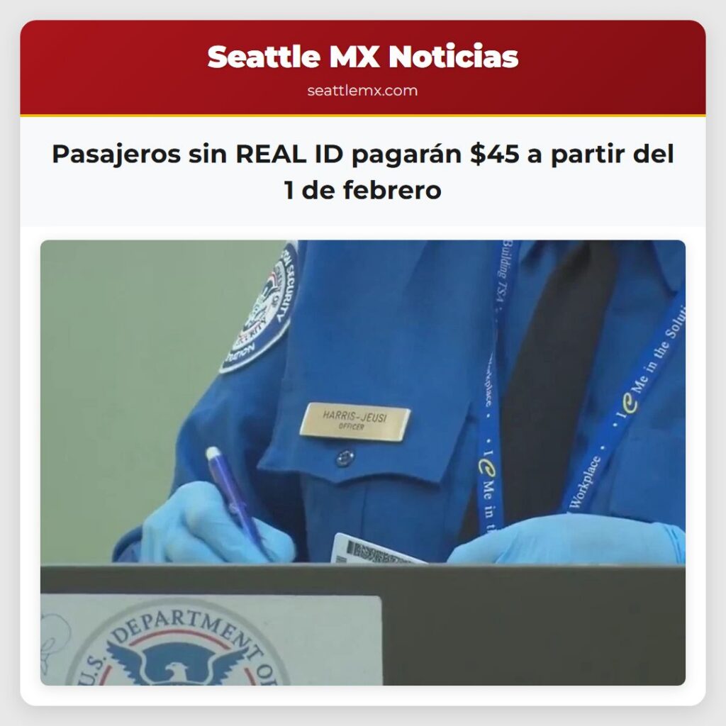 Pasajeros sin REAL ID pagarán $45 a partir del 1