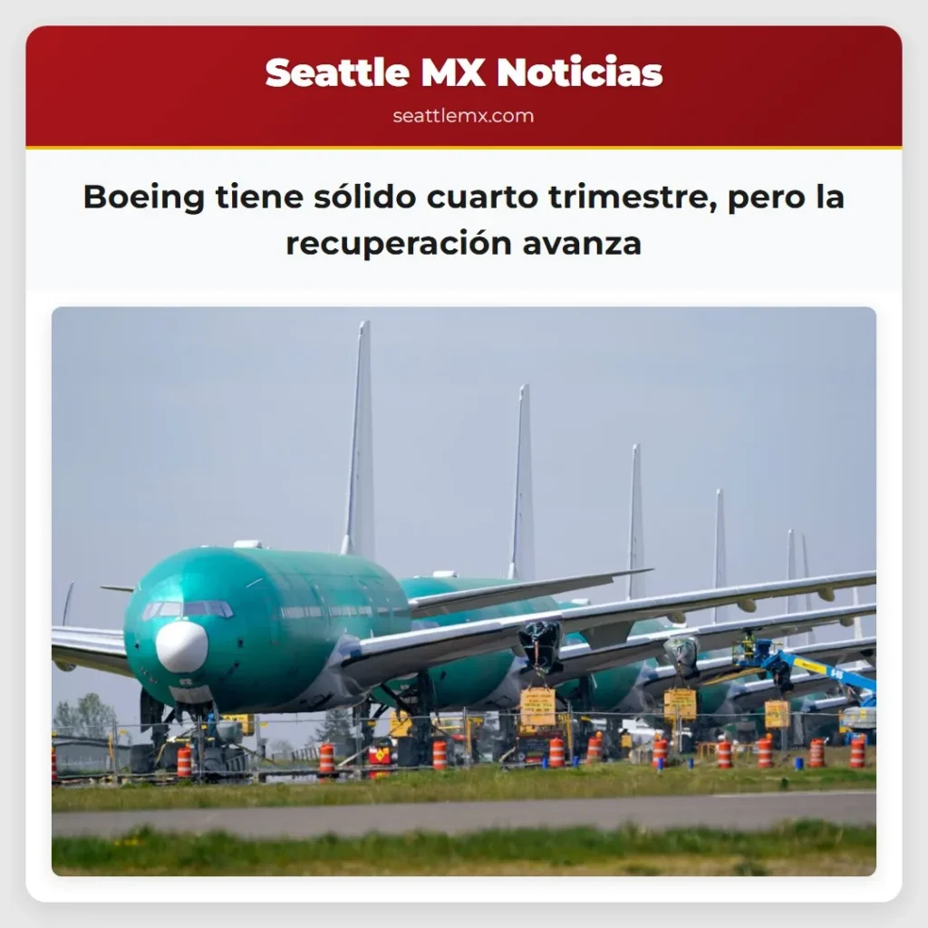 Boeing tiene sólido cuarto trimestre, pero la