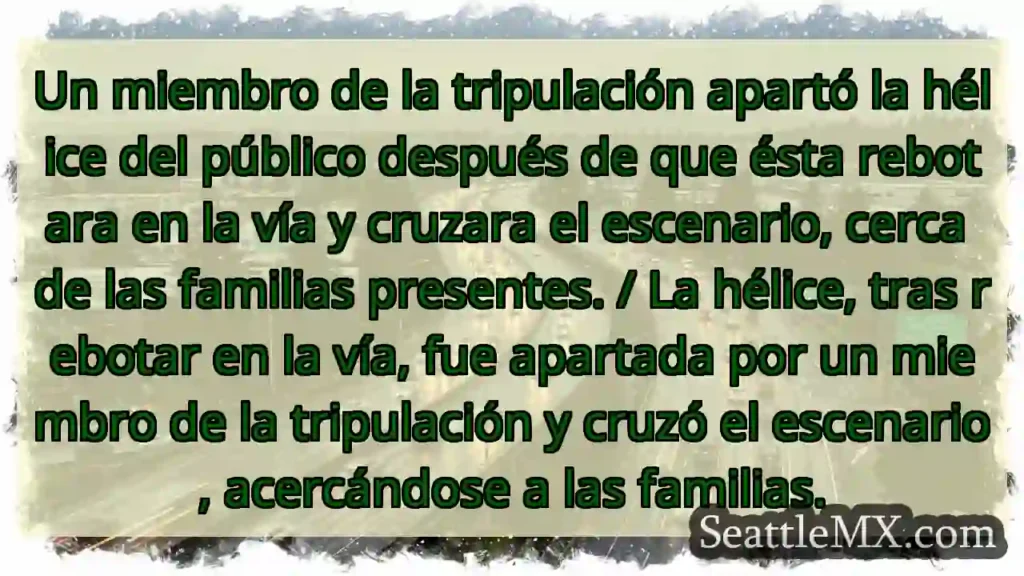 ¡Casi un accidente! Hélice sale de control cerca