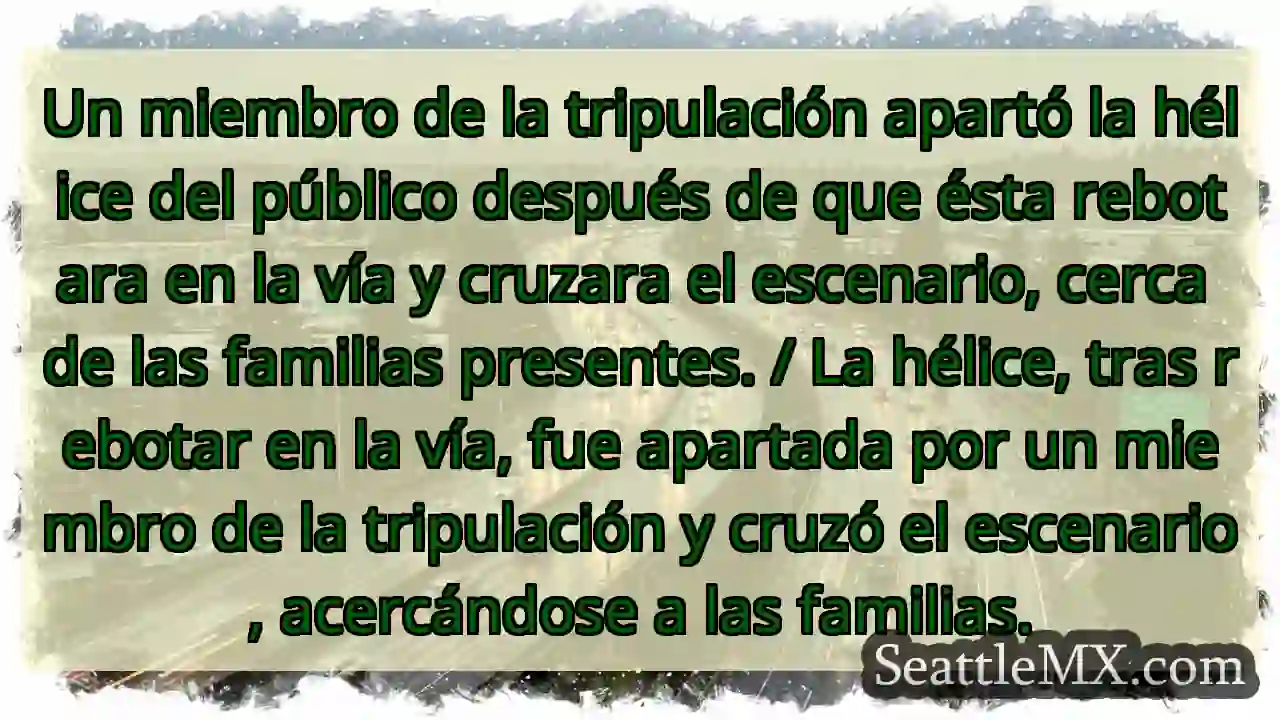 ¡Casi un accidente! Hélice sale de control cerca