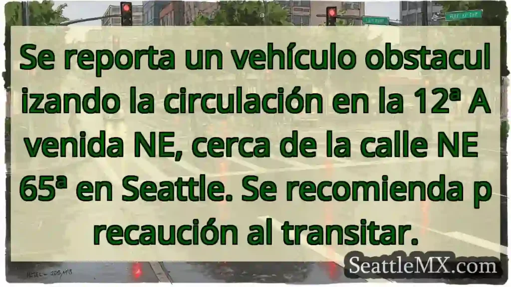 ¡Atención! Vehículo obstaculiza la 12ª Av NE,