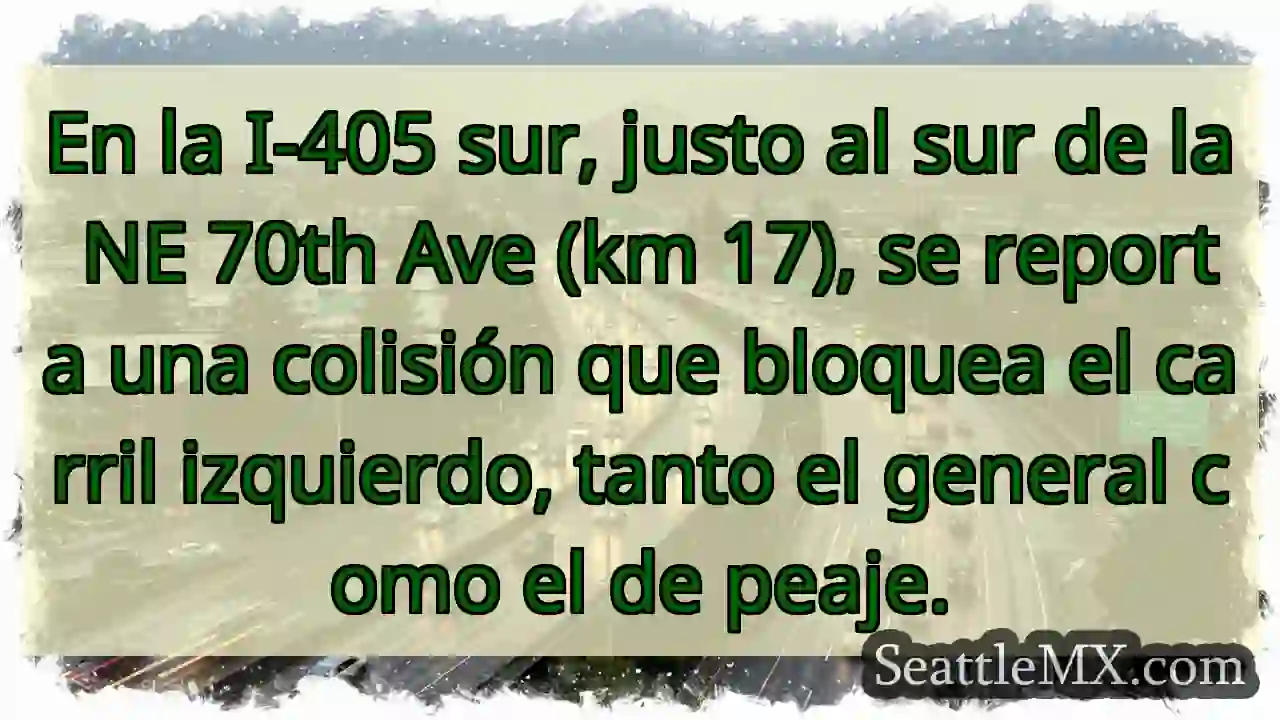 ¡Accidente en I-405 Sur! Carril izquierdo