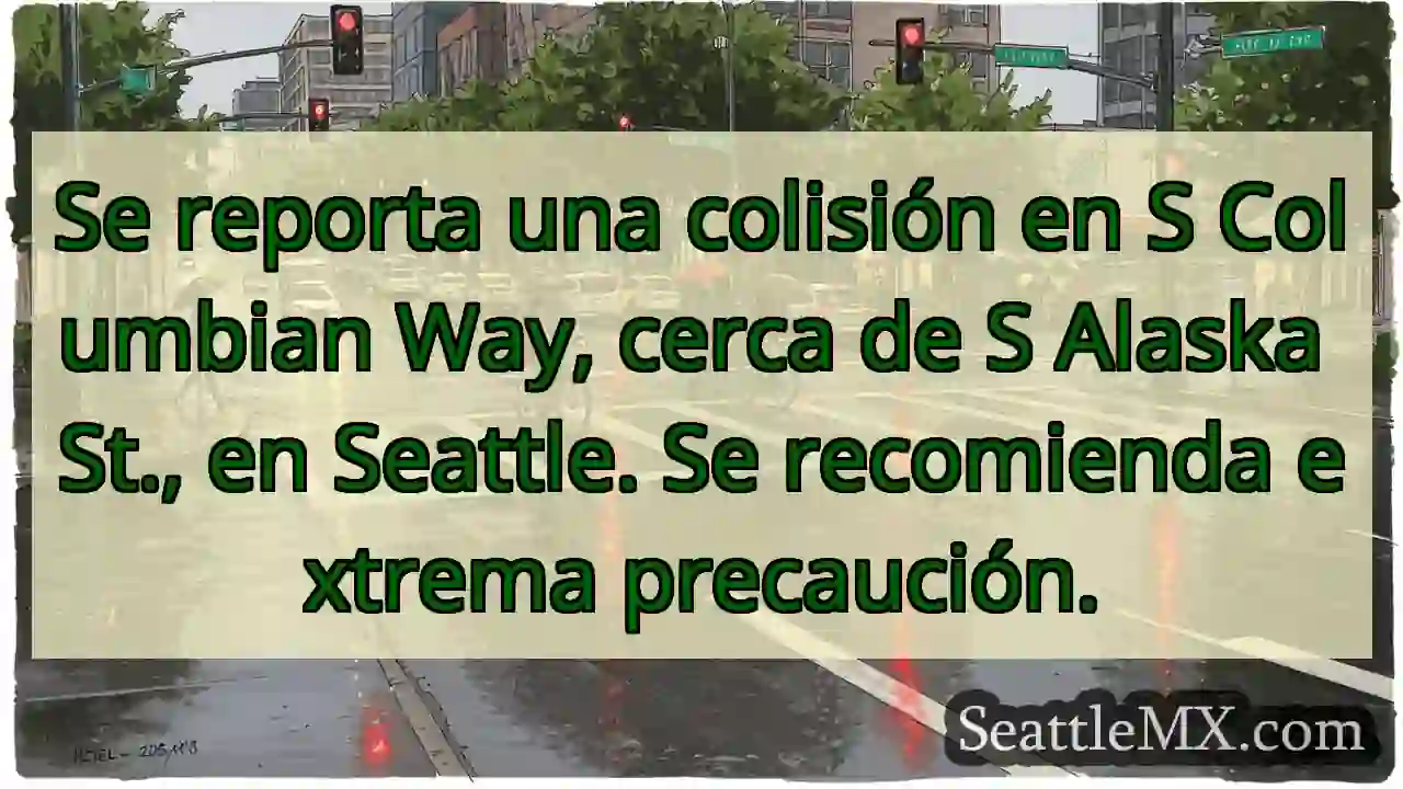 ¡Accidente en S Columbian Way! Precaución extrema.
