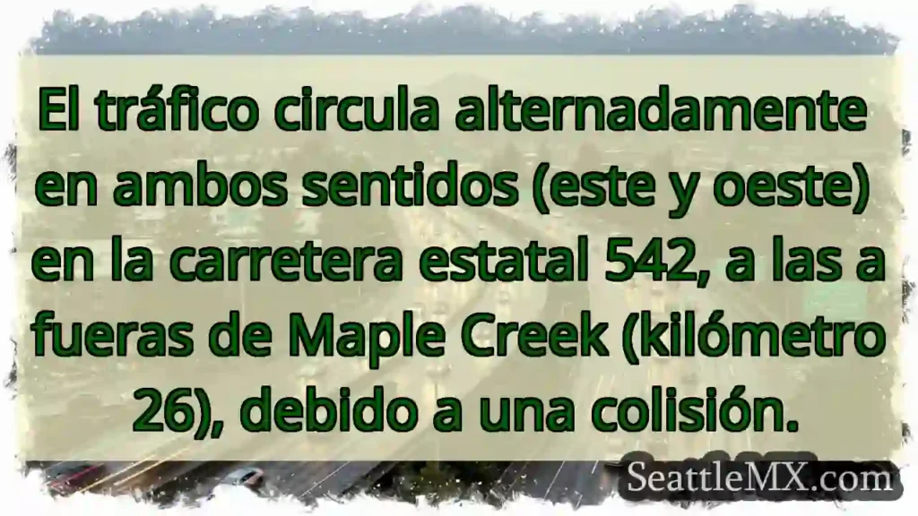 ¡Atención! Tráfico alterno en la carretera 542,