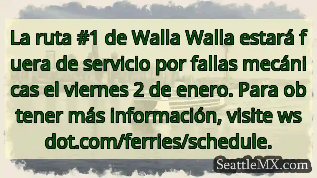¡Atención! Ruta #1 Walla Walla: Suspensión