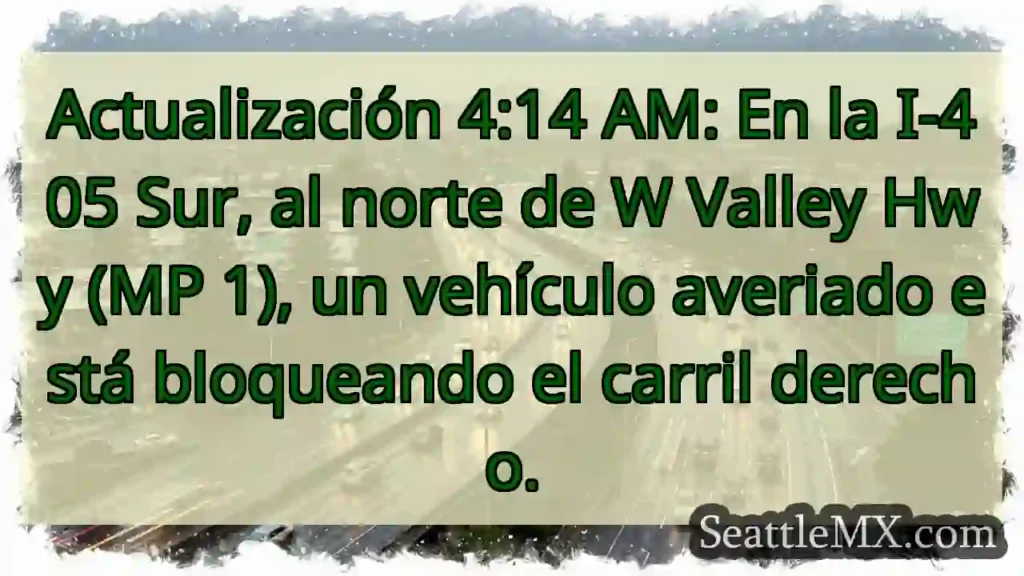 I-405 Sur: Vehículo averiado. ¡Cuidado, carril