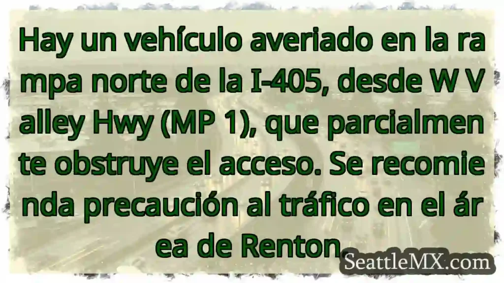 Vehículo averiado en I-405 Norte. ¡Precaución!