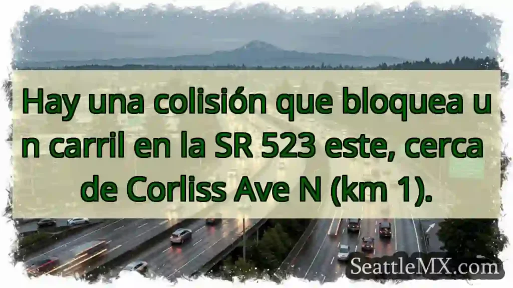 ¡Accidente! SR 523 Este, carril bloqueado cerca