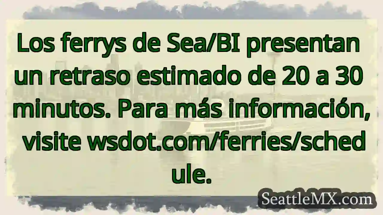 ¡Retrasos en los ferrys! 20-30 minutos. Consulta
