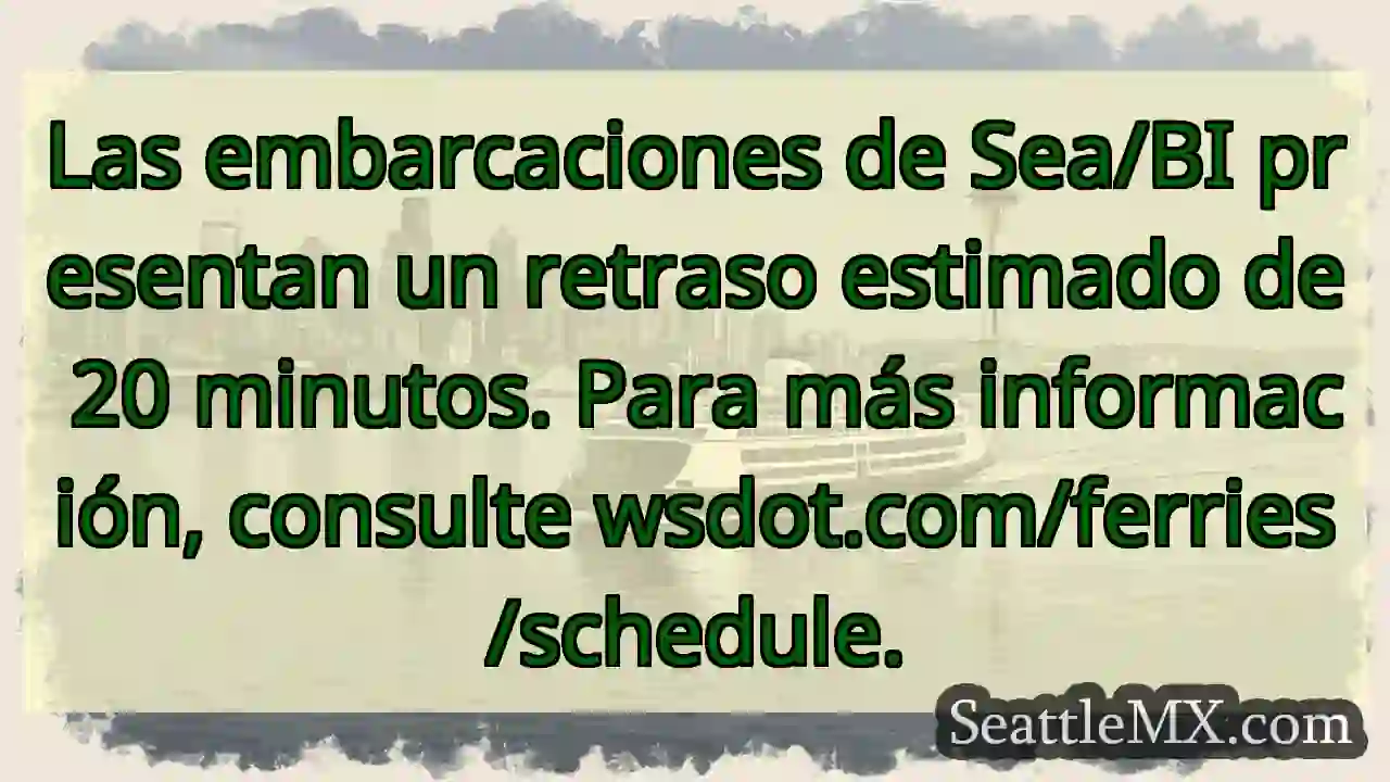 ¡Retraso! Ferries Sea/BI: 20 minutos aprox.