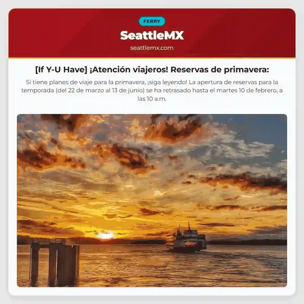 [If Y-U Have] ¡Atención viajeros! Reservas de primavera: