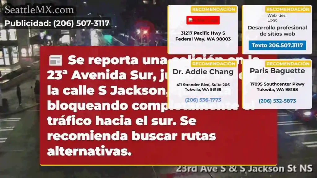 ¡Atención! Colisión en 23 Av Sur. Tráfico hacia