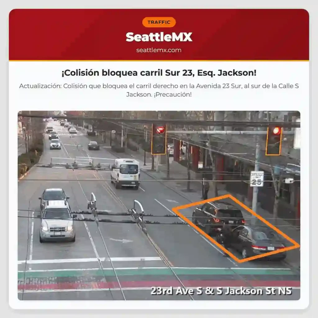 ¡Colisión bloquea carril Sur 23, Esq. Jackson!