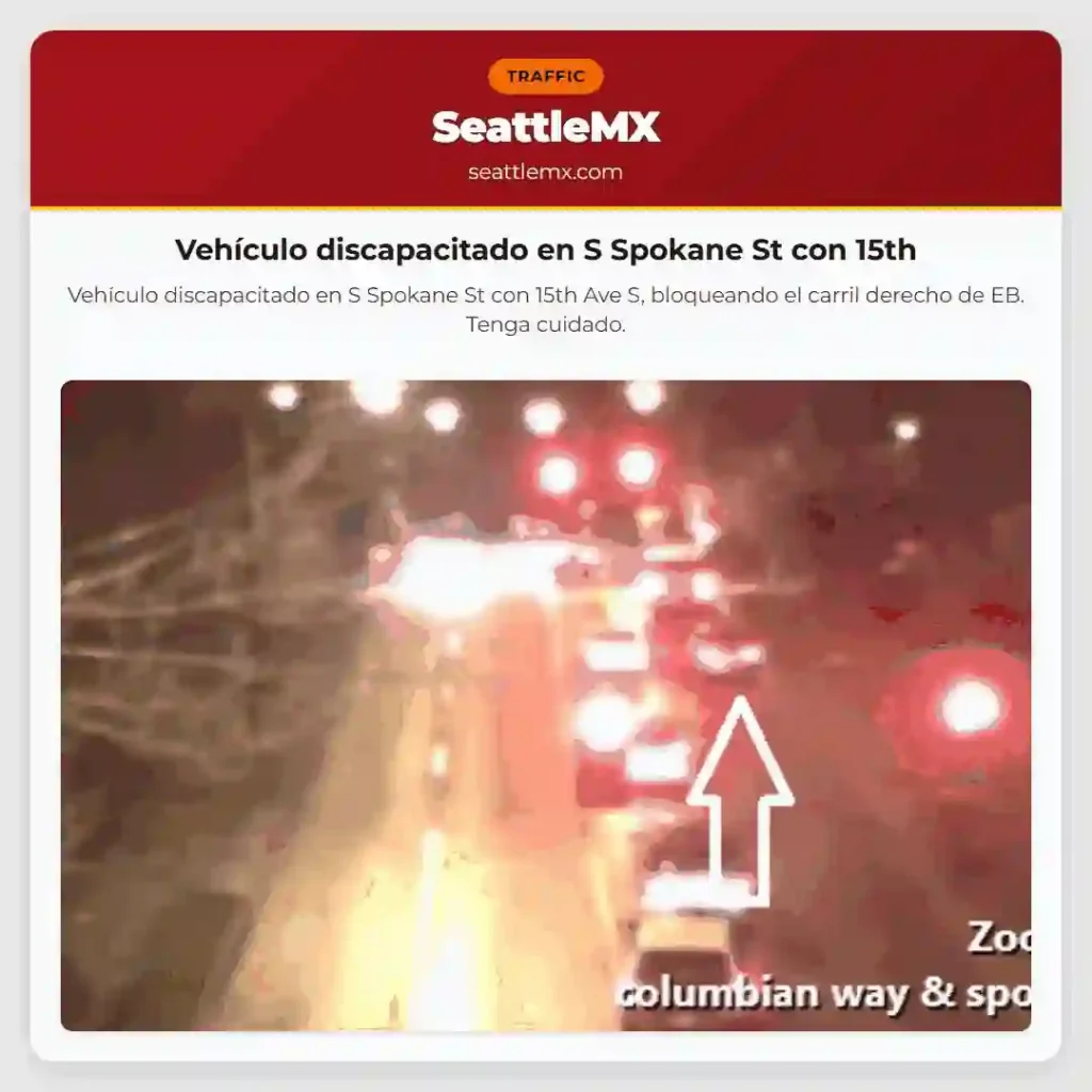 Vehículo discapacitado en S Spokane St con 15th