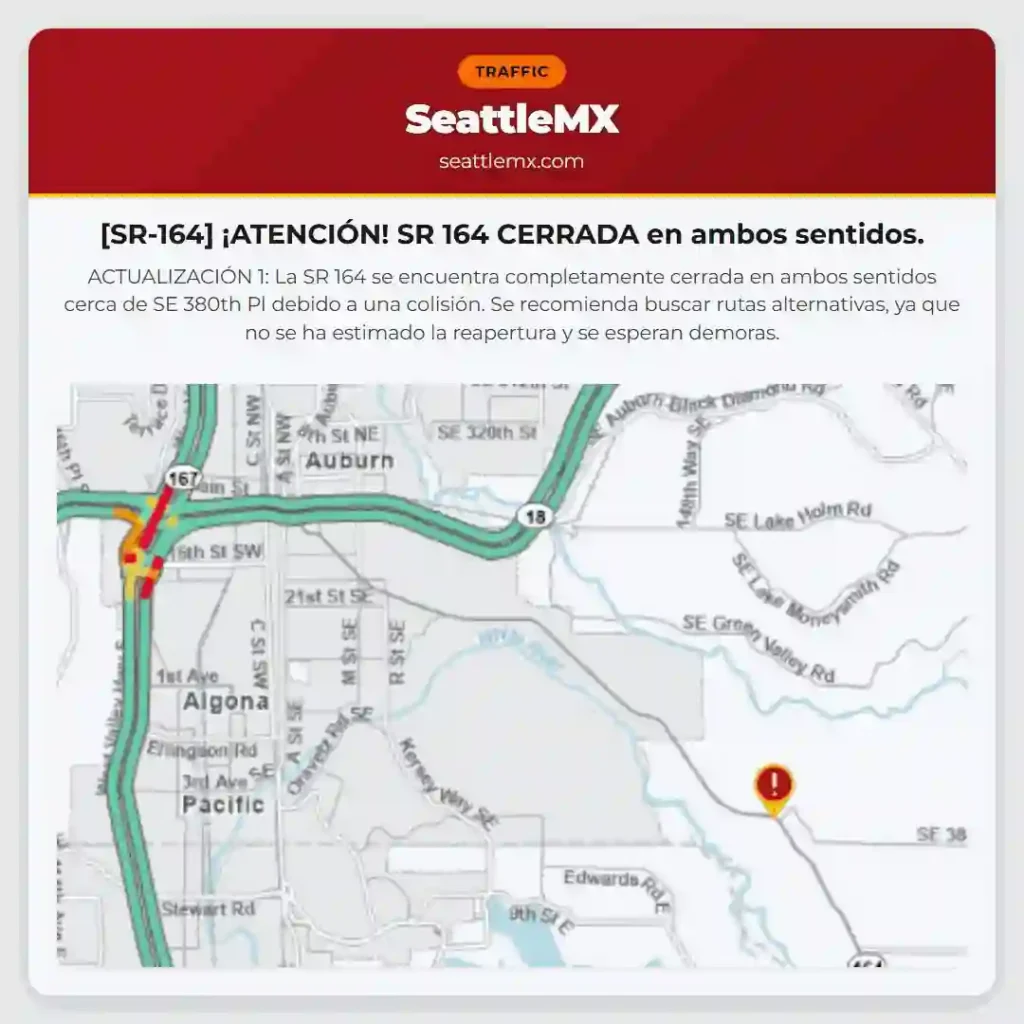 [SR-164] ¡ATENCIÓN! SR 164 CERRADA en ambos sentidos.