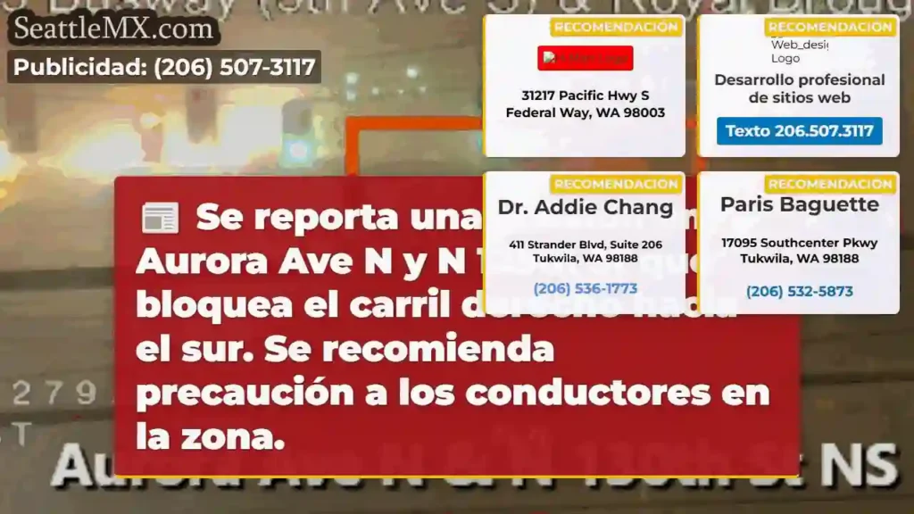 ¡Accidente en Aurora! Carril derecho sur