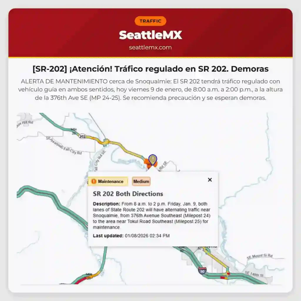 [SR-202] ¡Atención! Tráfico regulado en SR 202. Demoras