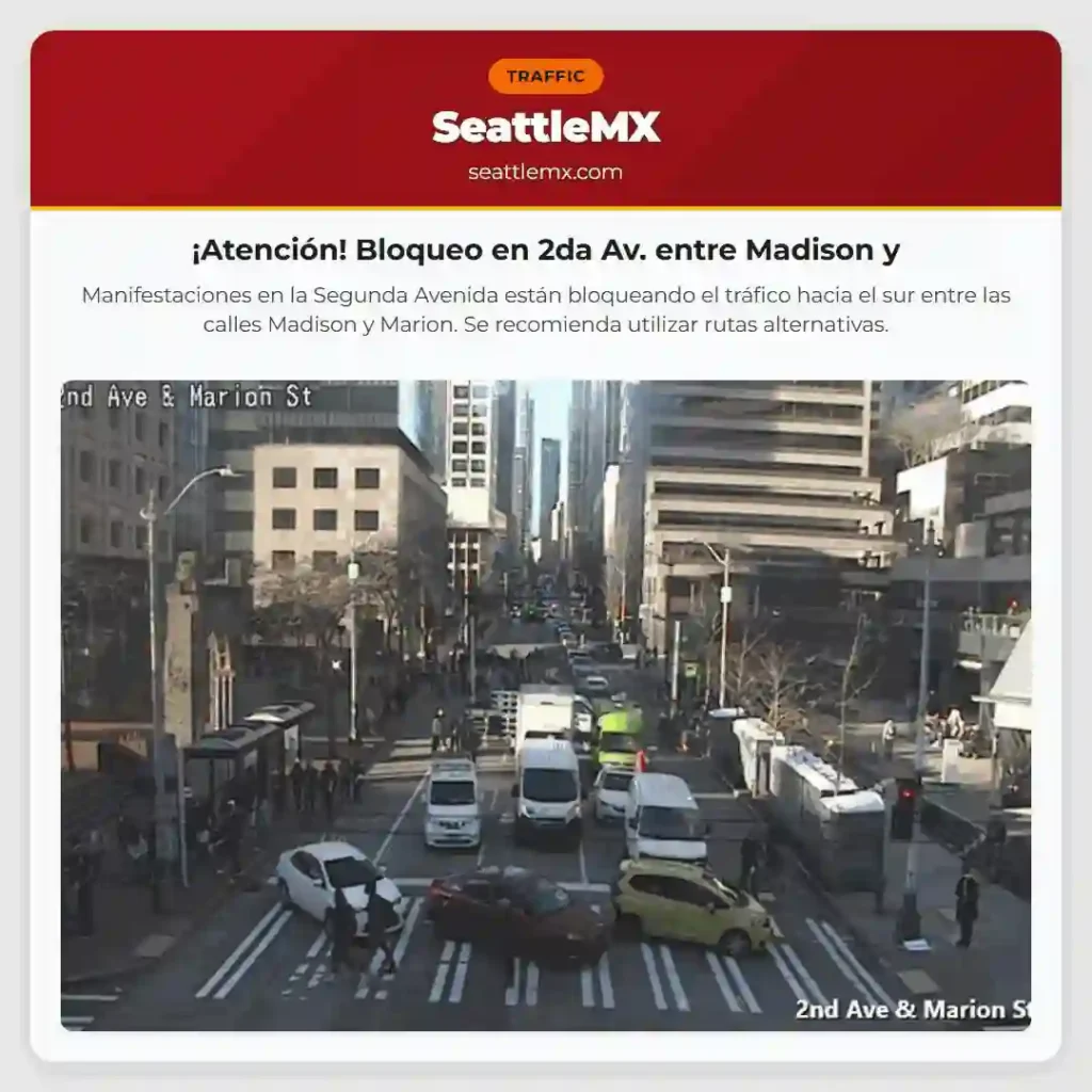 ¡Atención! Bloqueo en 2da Av. entre Madison y