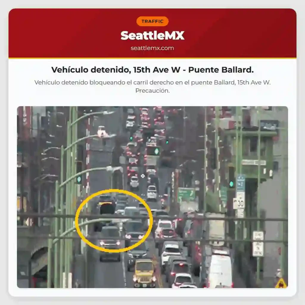 Vehículo detenido, 15th Ave W - Puente Ballard.