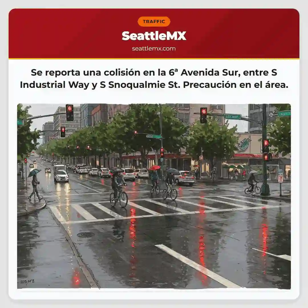 ¡Accidente en 6ª Av Sur! Precaución.