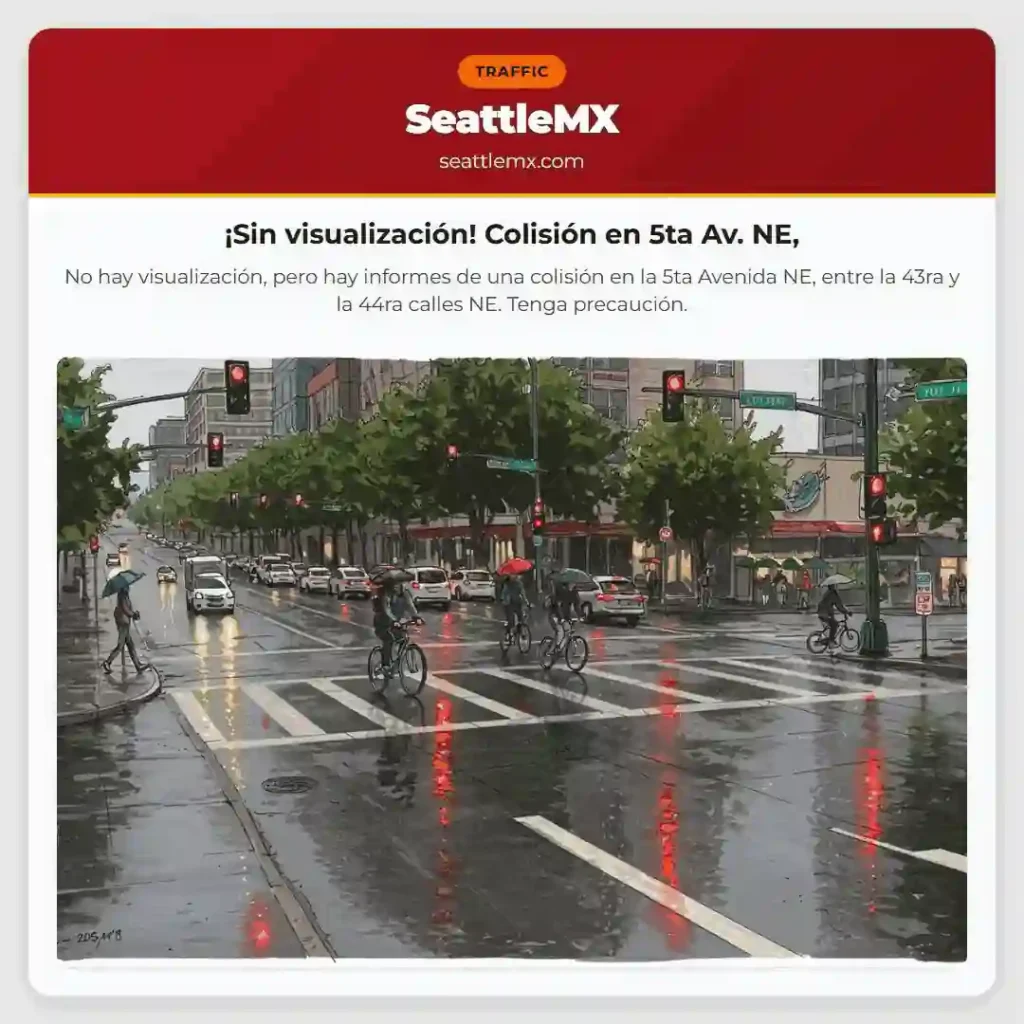 Noticias de transporte de Seattle 5 ¡Sin visualización! Colisión en 5ta Av. NE,