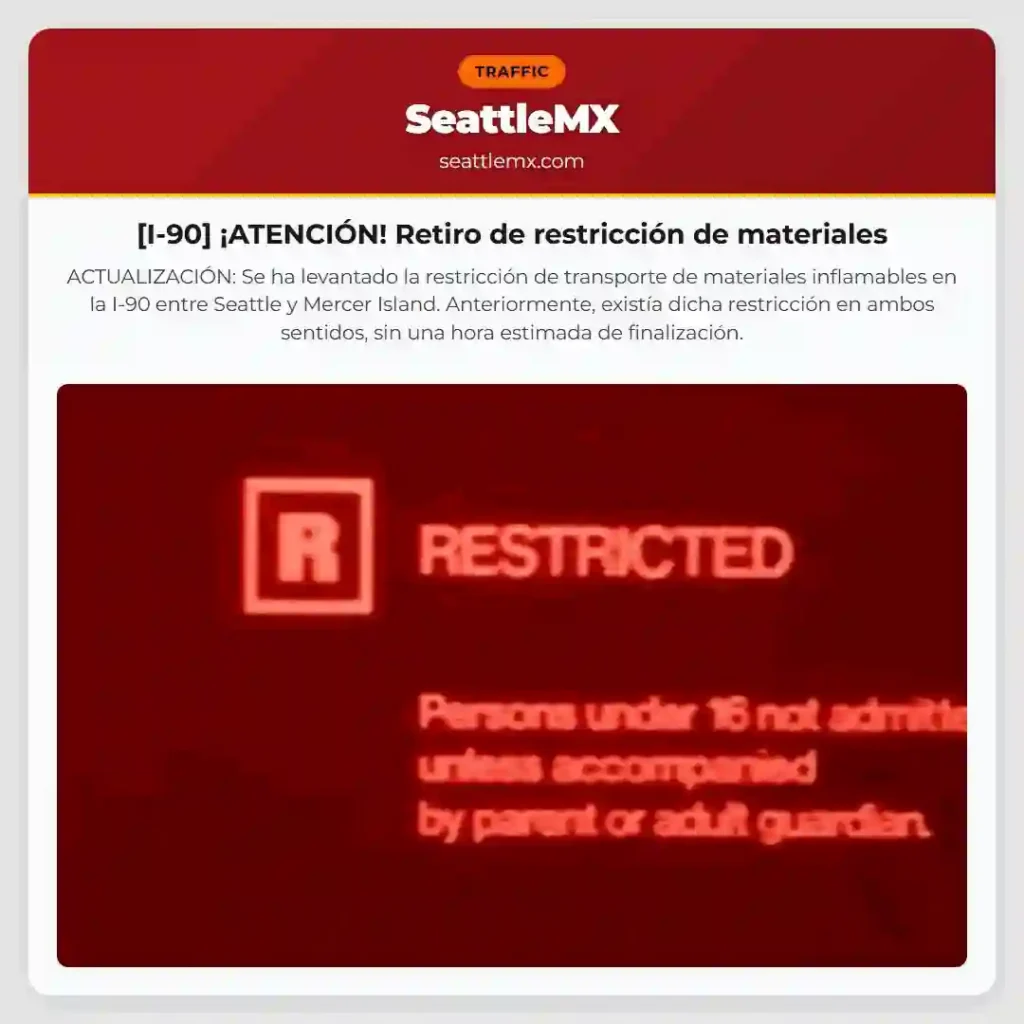 [I-90] ¡ATENCIÓN! Retiro de restricción de materiales