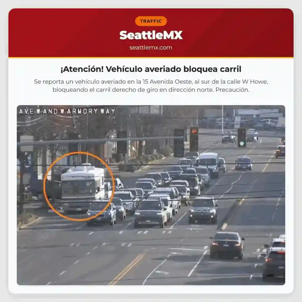 ¡Atención! Vehículo averiado bloquea carril