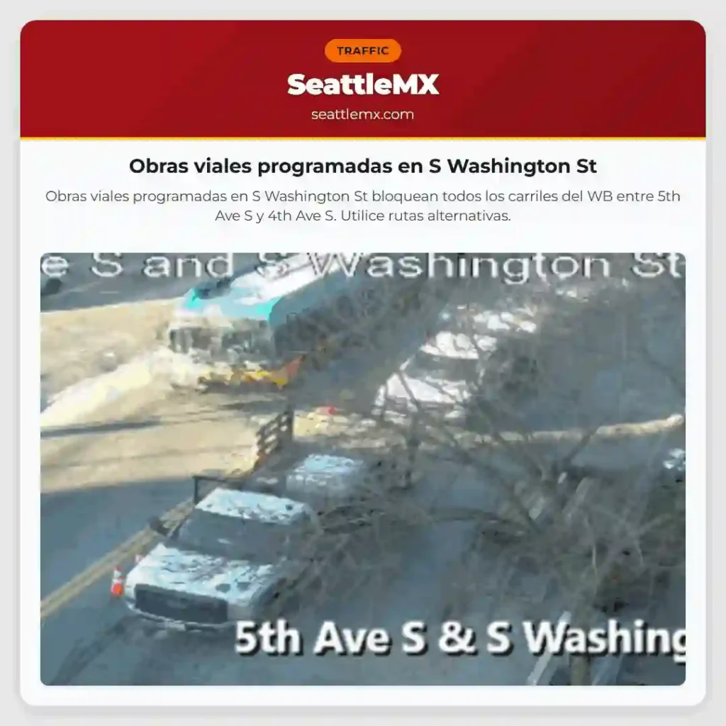 Obras viales programadas en S Washington St