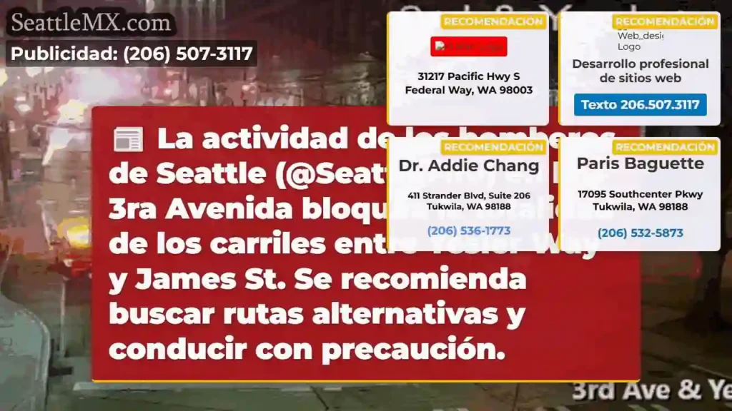 ¡Cierre total! 3ra Av. entre Yesler y James.