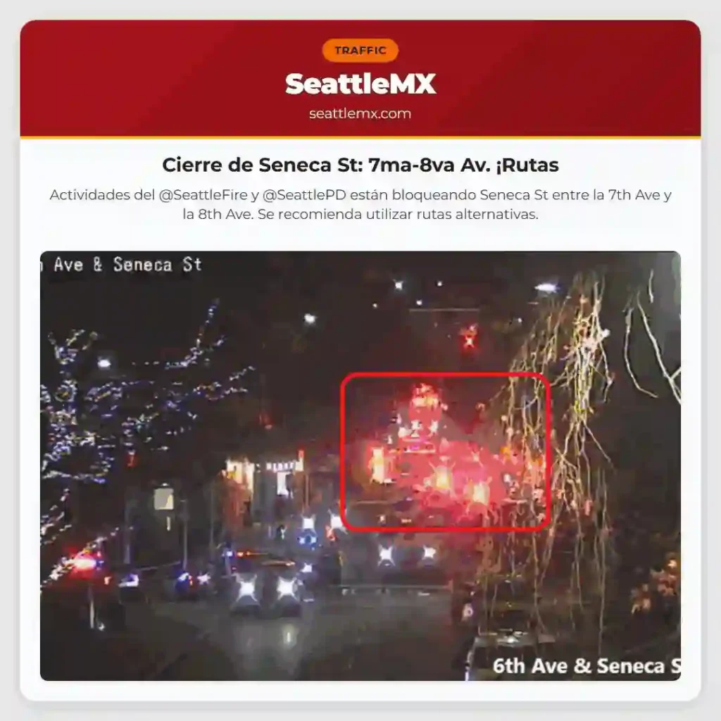 Cierre de Seneca St: 7ma-8va Av. ¡Rutas