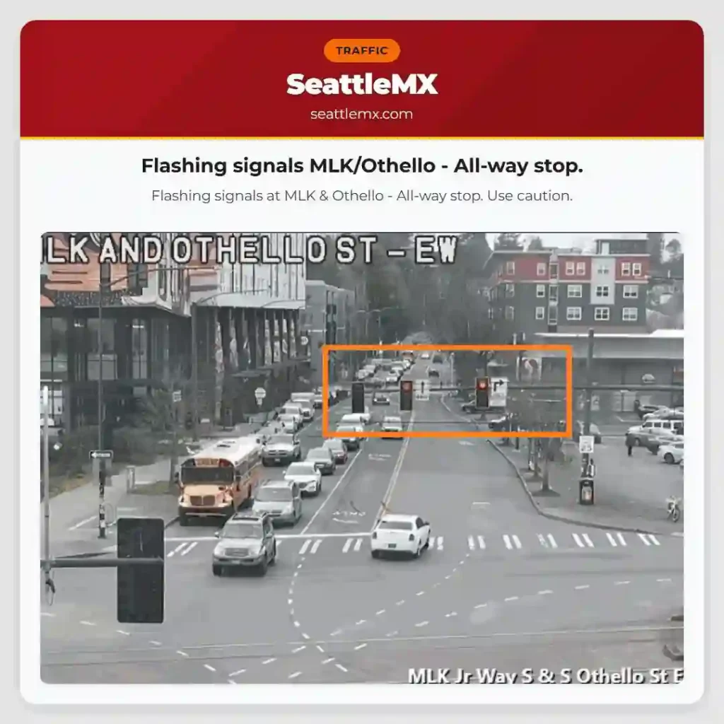 Flashing signals MLK/Othello - All-way stop.