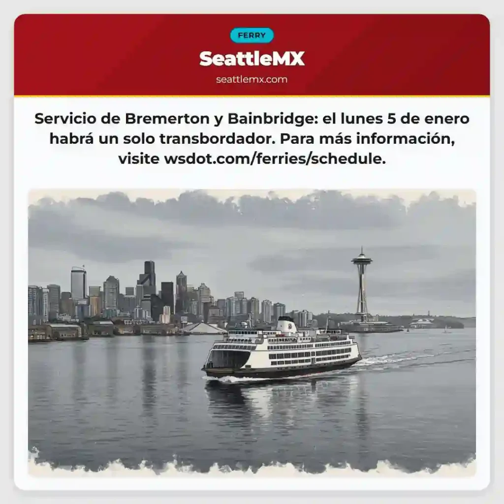 ¡Atención! 1 transbordador el 5 de enero.