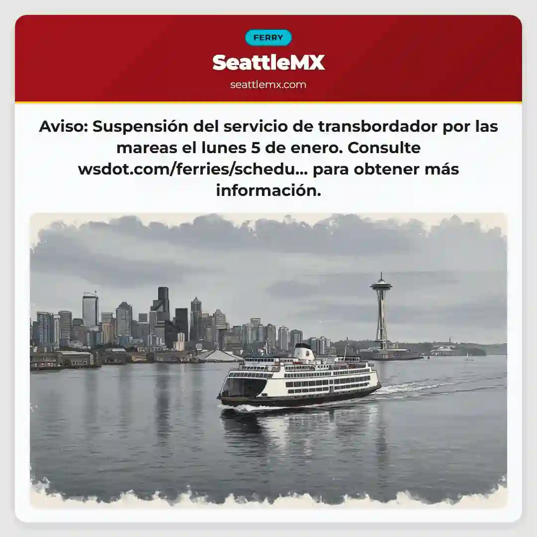¡Atención! Transbordador suspendido el 5/1 por