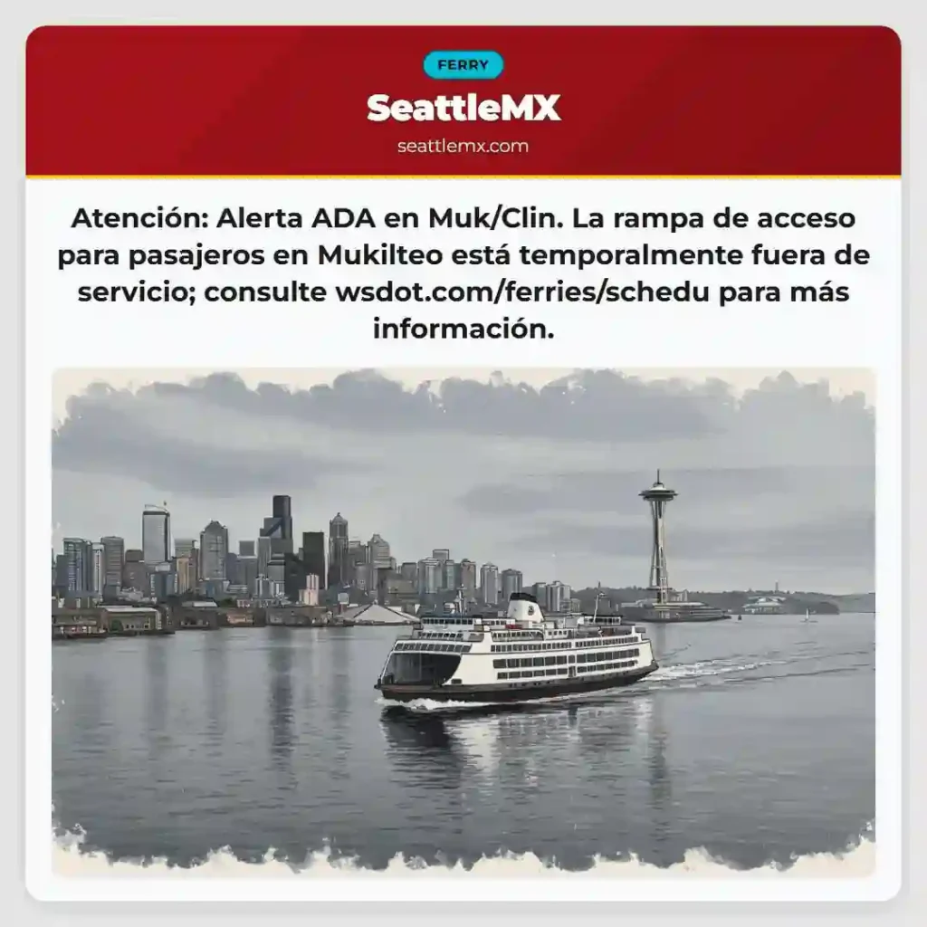 ¡Alerta! Rampa Mukilteo temporalmente cerrada.
