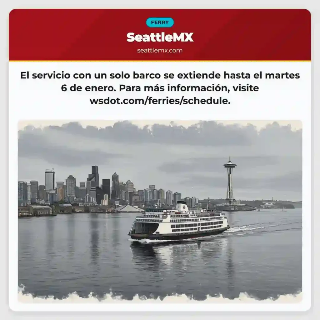¡Atención! Servicio de ferry limitado hasta el 6