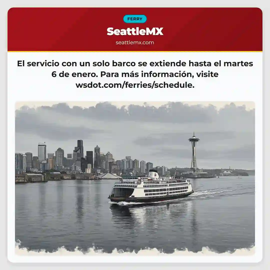 ¡Atención! Servicio de ferry limitado hasta el 6